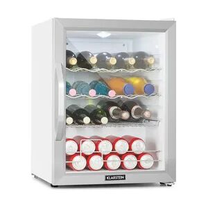 Klarstein Beersafe XL Crystal White Kühlschrank 60 Liter 4 Böden Panoramaglastür Edelstahl Weiß