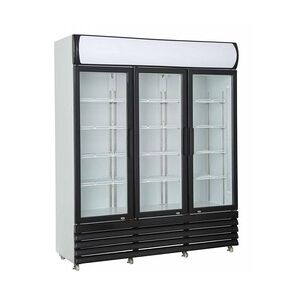 Flaschenkühlschrank mit 3 Glastüren Getränkekühlschrank Kühlschrank Gastro 1065 L mit Display