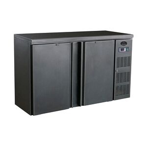 Gastro Barkühler Bar-Kühlschrank schwarz 2 Türen, 350 l, 1462x513x860 mm 0-10°C