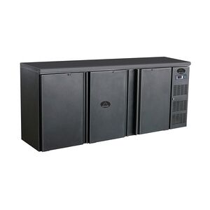 Gastro Barkühler Bar-Kühlschrank schwarz 3 Türen 537 l, 2002x513x860 mm 0-10°C