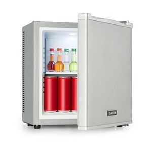 Klarstein Secret Cool Mini-Kühlschrank Mini-Bar 13l 22dB 2 Etagen Silber-Metallic