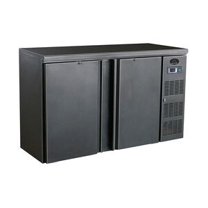 Gastro Barkühler Bar-Kühlschrank schwarz 2 Türen, 350 l, 1462x513x860 mm 0-10°C