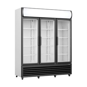 Gastro SARO Kühlschrank mit 3 Glastüren + Werbetafel, Modell GTK 1065