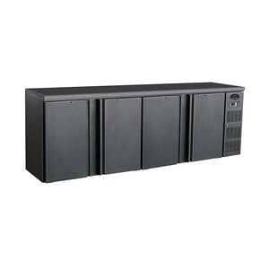 Gastro Barkühler Bar-Kühlschrank schwarz 4 Türen 698 l, 2542x513x860 mm 0-10°C