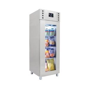 Groju Kühlschrank mit 1 Glastür Mono-Block Getränkekühlschrank  Gastro 709L +2/10°C ISO 60 mm Edelstahl