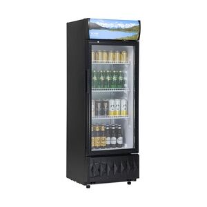 VEVOR Getränkekühlschrank Flaschenkühlschrank Schwarz 195 L, Getränkekühlschrank mit 3 Verstellbaren Einlegeböden, Gastro Getränkekühler 7-Stufige Knopfsteuerung, LED Kommerzieller Kühlschrank