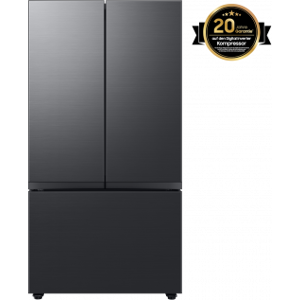 Samsung 3-Türen French Door mit Autofill Water Pitcher und Dual Ice Maker, 674 L Premium Black Steel Premium Black Steel