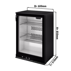 GGM GASTRO - Réfrigérateur bar - 600mm - 125 litres - avec 1 porte battante en verre - Noir Noir