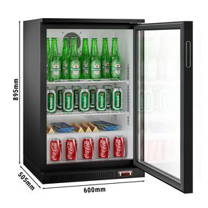 GGM GASTRO - Réfrigérateur bar - 600mm - 126 litres - avec 1 porte battante en verre - Noir Noir