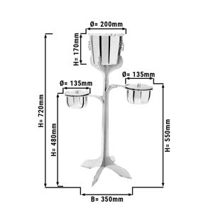 GGM GASTRO - Rafraîchisseur de bouteille avec support & 2 bacs à glaçons - Acier inoxydable