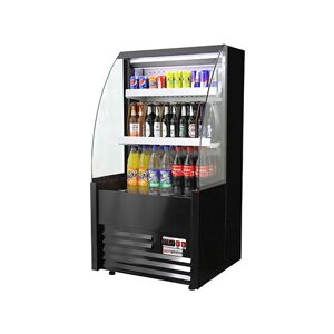 GGM Gastro - Vitrine refrigeree murale - 725mm - avec eclairage LED & 2 etageres Noir