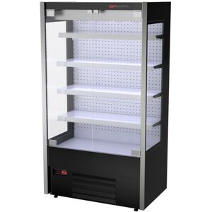 GGM Gastro - Vitrine refrigeree murale - 1100mm - avec eclairage LED, portes vitrees & 4 etageres Noir