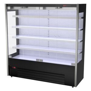 GGM Gastro - Armoire refrigeree murale - 1960mm - avec eclairage LED, portes vitrees & 4 etageres Noir