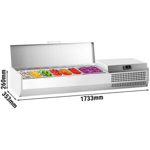 GGM Gastro - Vitrine refrigeree PREMIUM PLUS - 1733x353mm - 7x GN 1/4 Argent