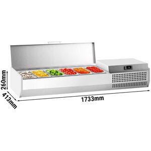 GGM Gastro - Vitrine refrigeree PREMIUM PLUS - 1733x413mm - 6x GN 1/3 Argent