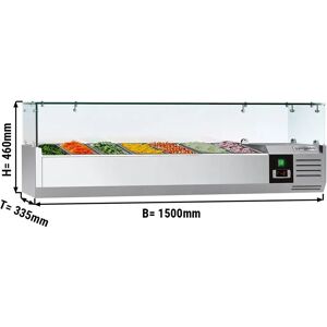 GGM Gastro - Vitrine refrigeree PREMIUM - 1500x335mm - 7x GN 1/4 Argent