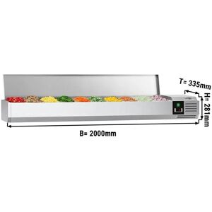 GGM Gastro - Vitrine refrigeree PREMIUM - 2000x335mm - 10x GN 1/4 Argent