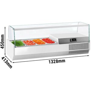 GGM Gastro - Vitrine refrigeree PREMIUM PLUS - 1328x413mm - 4x GN 1/3 Argent