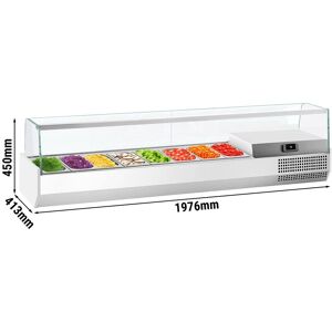 GGM Gastro - Vitrine refrigeree PREMIUM PLUS - 1976x413mm - 8x GN 1/3 Argent