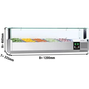 GGM Gastro - Vitrine refrigeree PREMIUM avec lumiere LED - 1200x335mm - 5x GN 1/4 Argent