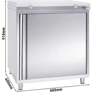 GGM Gastro - Armoire de travail en inox PREMIUM - 600x600mm - avec porte battante sans rebord y compris plaque de decoupe