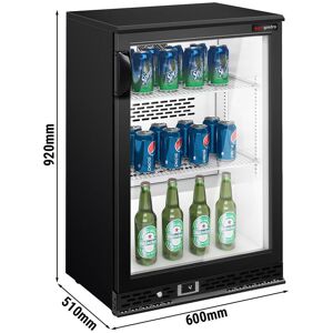 GGM Gastro - Refrigerateur bar - 600mm - 140 litres - avec 1 porte battante en verre - Noir Noir