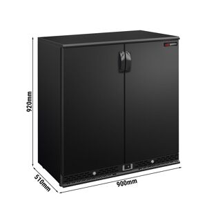 GGM Gastro - Refrigerateur bar - 900mm - 220 litres - avec 2 portes battantes - Noir Noir
