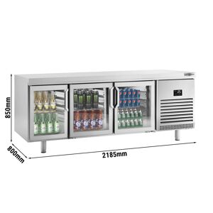 GGM Gastro - Arriere-bar refrigere vitre pour boissons (EN) - Portes avec ouverture sens inverse Argent
