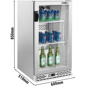 GGM Gastro - Refrigerateur bar - 600mm - 125 litres - avec 1 porte battante en verre - Inox Argent