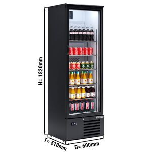 GGM Gastro - Refrigerateur a boissons - 280 litres - 1 porte vitree & eclairage LED Noir