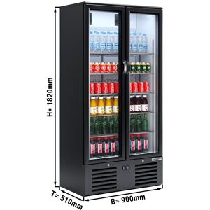 GGM Gastro - Refrigerateur a boissons - 435 litres - 2 portes vitrees & eclairage LED Noir