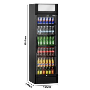 GGM Gastro - Refrigerateur a boissons - 347 litres - 1 porte vitree & presentoir publicitaire Noir