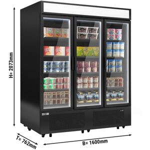 GGM Gastro - Refrigerateur a boissons - 1325 litres - 3 portes vitrees & Presentoir publicitaire Noir