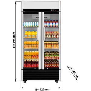 GGM Gastro - Refrigerateur a boissons - 630 litres - 2 portes vitrees & eclairage LED