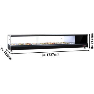 GGM Gastro - Vitrine refrigeree pour sushi PREMIUM - 1727x405mm - 8x GN 1/3 - Noir