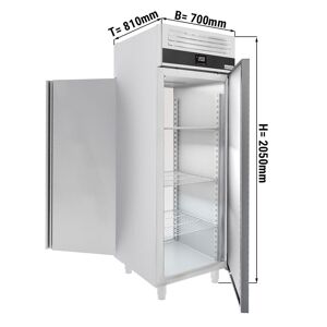 GGM Gastro - Refrigerateur passe-plat PREMIUM - GN 2/1 - 700 litres - avec 1 porte avant & 1 porte arriere Argent