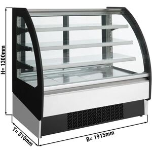 GGM Gastro - Vitrine refrigeree murale - 1915mm - avec eclairage LED & 3 etageres - Portes coulissantes a l'arriere Noir / Blanc