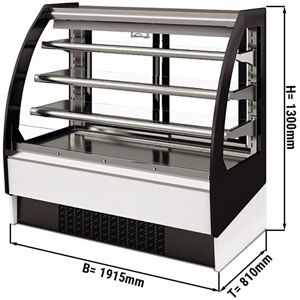 GGM Gastro - Vitrine refrigeree murale - 1915mm - avec eclairage LED & 3 etageres - portes coulissantes a l'arriere Noir / Blanc / Argent