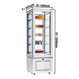 GGM Gastro - Vitrine panoramique - 324 litres - 600mm - 5 etageres - Blanc Blanc