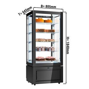 GGM Gastro - Vitrine panoramique - 457 litres - 800mm - 5 etageres - Noir Noir