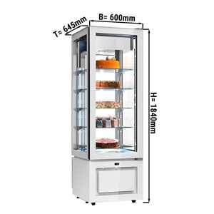 GGM Gastro - Vitrine refrigeree panoramique - 324 litres - 600mm - 5 etageres - Blanc Blanc