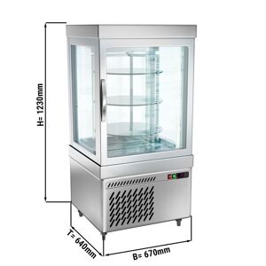 GGM Gastro - Vitrine panoramique - 230 litres - 670mm - 3 etageres - Argente Argent