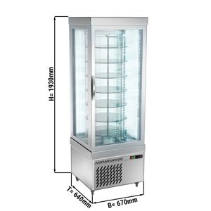 GGM Gastro - Vitrine refrigeree panoramique - 430 litres - 670mm - 7 etageres - Argente Argent