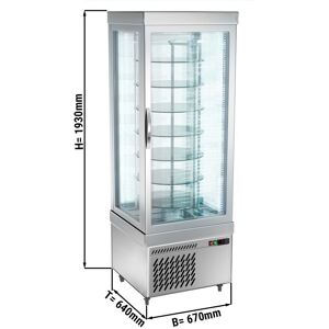 GGM Gastro - Vitrine panoramique - 430 litres - 670mm - 7 etageres - Argente Argent