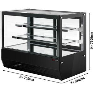 GGM Gastro - Vitrine refrigeree de table - 120 litres - 700mm - avec 2 etageres en verre - carree - Noir