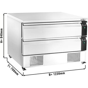 GGM Gastro - Combine congelateur/refrigerateur -22 ~ +8°C - 1230mm - 2 tiroirs Argent