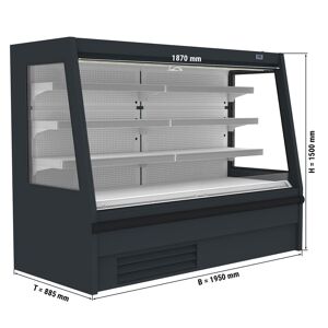 GGM Gastro - Vitrine refrigeree murale - 1955mm - avec eclairage LED & 3 etageres Noir