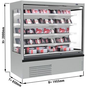 GGM Gastro - Vitrine refrigeree murale - 1955mm - avec eclairage LED & 4 etageres Gris