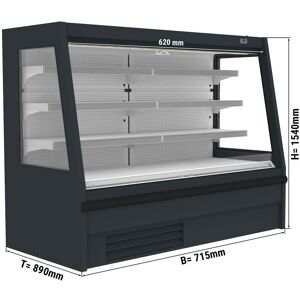 GGM Gastro - Vitrine refrigeree murale - 715mm - avec eclairage LED & 3 etageres Noir