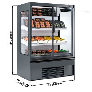 GGM Gastro - Vitrine refrigeree murale - 1018mm - 528 litres - avec eclairage LED, portes vitrees isolees & 2 etageres Gris